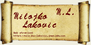 Milojko Laković vizit kartica